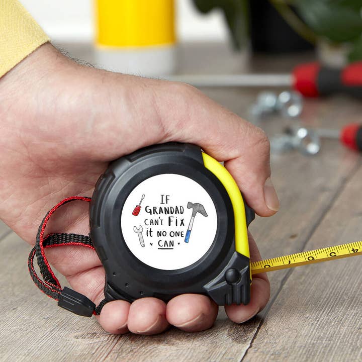 'If Grandad Can't Fix It' Diy Tape Measure for wholesale by Ellie Ellie LTD