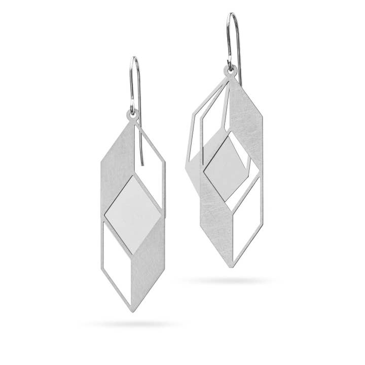 “Optical Illuison” earrings | stainless steel for wholesale by KOSAE