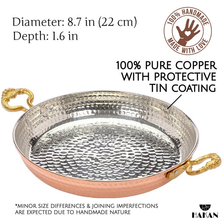 Hakan - Wholesale Pan - Hakan Copper Egg Pan for Cooking, Handmade Small Frying Pan19