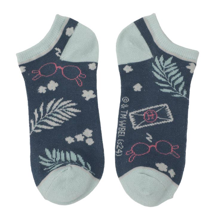 Bioworld Merchandising - Wholesale Socks - Women's - Harry Potter Hedwig Women's 5 Pair Ankle Socks