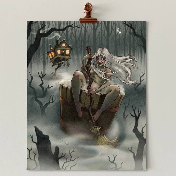 Baba Yaga Pinup 8x10 Art Print | crone witch | folklore and other Purchase Wholesale sac à crotte action. Free Returns & Net 60 Terms on Faire trending on Faire.