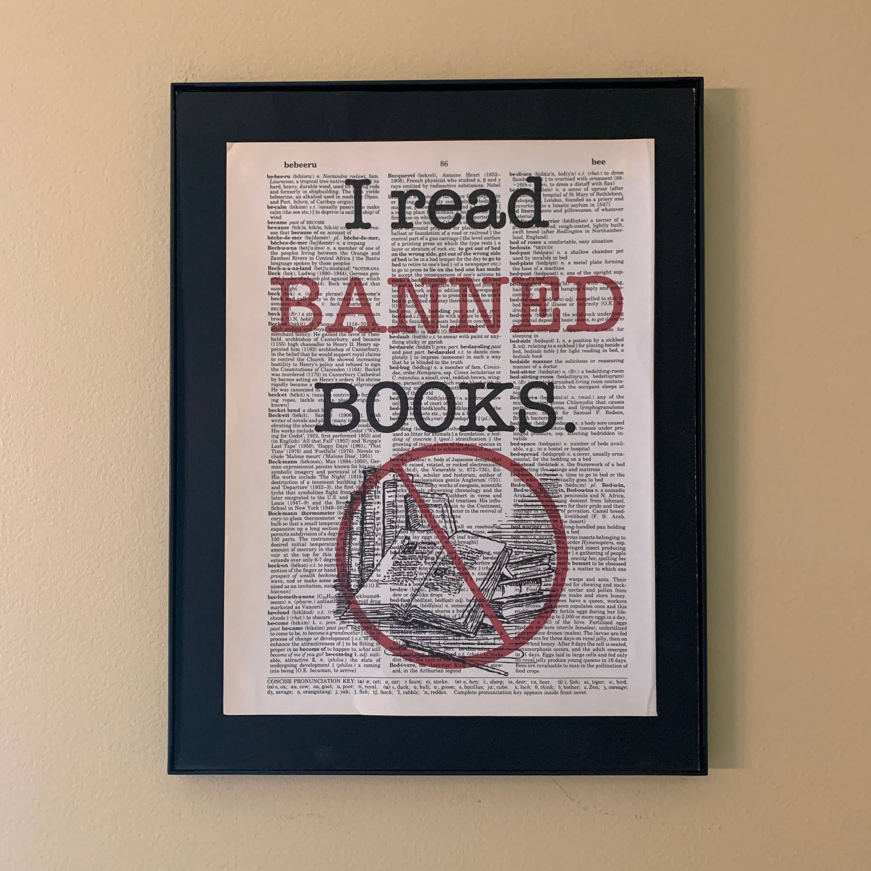 Bookish Birds - Wholesale Art Print - I read banned books | Dictionary Print | Vintage Book Art1
