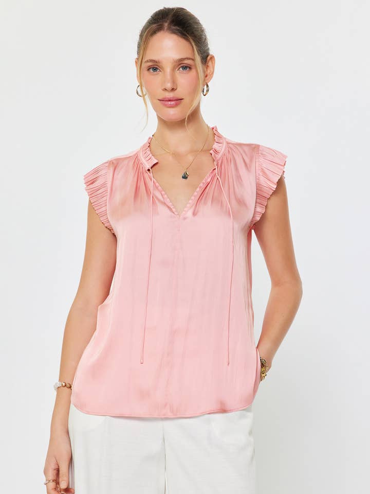 Blouse à manches plissées Margot pour la vente par Current Air