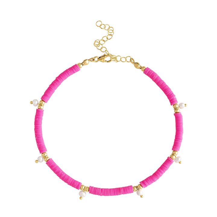 Bracelet de cheville Neon Pearl pour la vente par Olivia Le