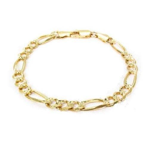 Figaro 8 inch armband - 14k gouden overlay voor wholesale door SILVER MOON BAY
