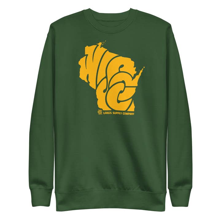 Lakes Supply Co. - Wholesale Graphic Sweatshirt - Unisex - Wisconsin State Sweatshirt