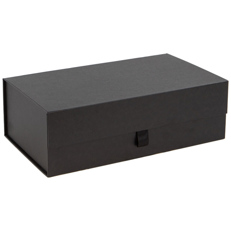 Deffrennes - Wholesale Gift Box - Indispensable black leather magnetic cardboard box 32x18x10cm1