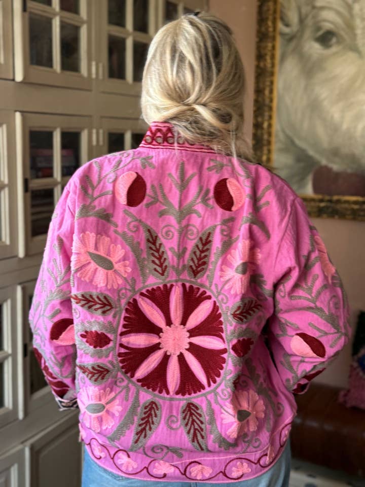 ToutVintage - Wholesale Jacket - Women's - Cotton embroidery jacket pink panther