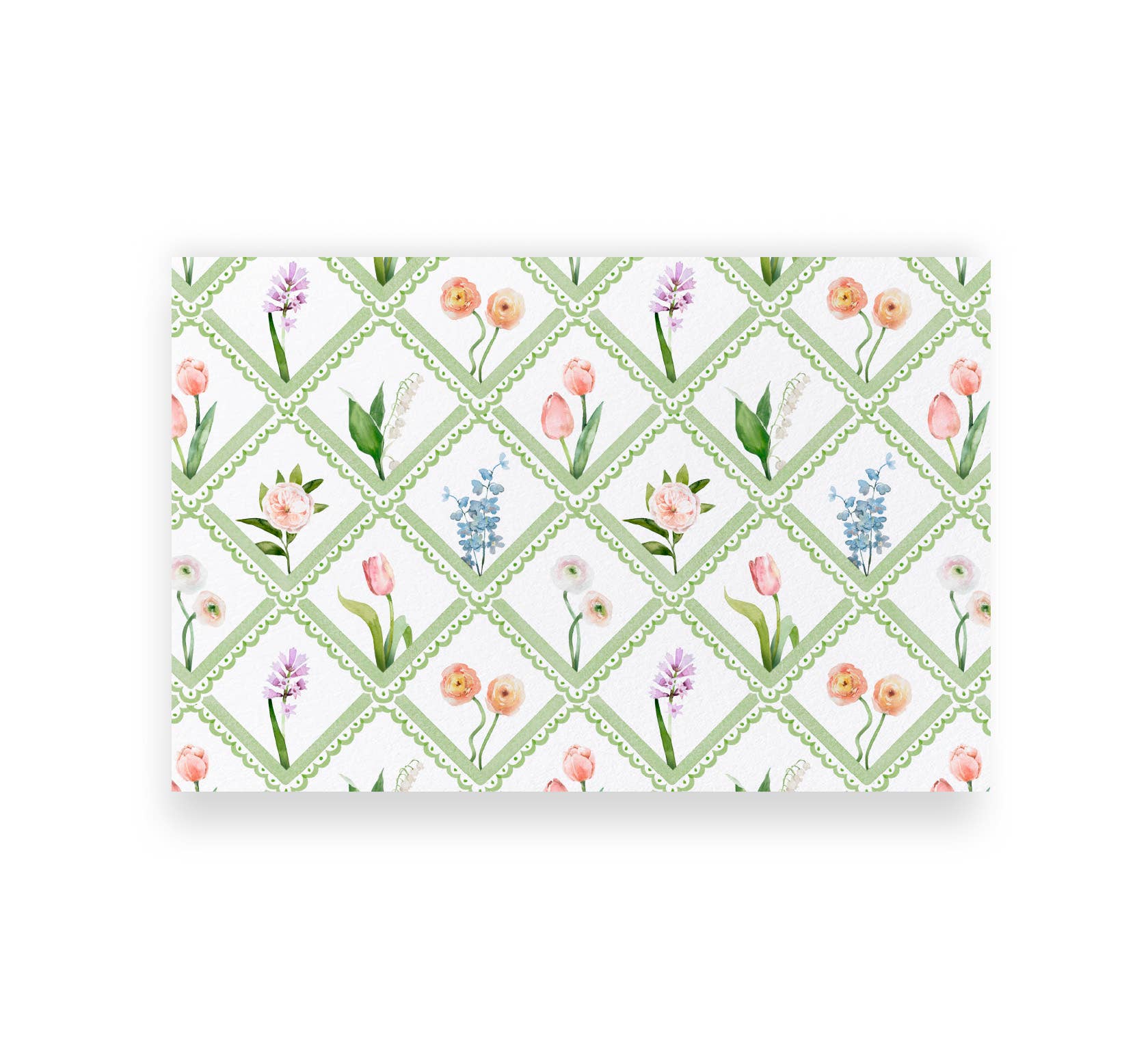 Ellen Davis Creative - Wholesale Disposable Placemat - Spring Trellis Paper Placemats | Set of 24