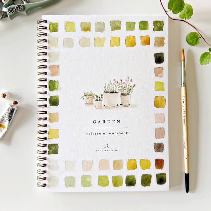 garden watercolor workbook for wholesale by emily lex studio