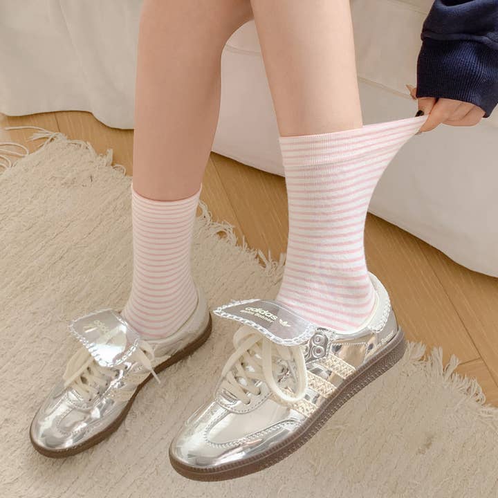 Funkyrel® Atzbranding Limited - Wholesale Socks - Women's - Rufia - Colorful Striped Mid-Calf Socks