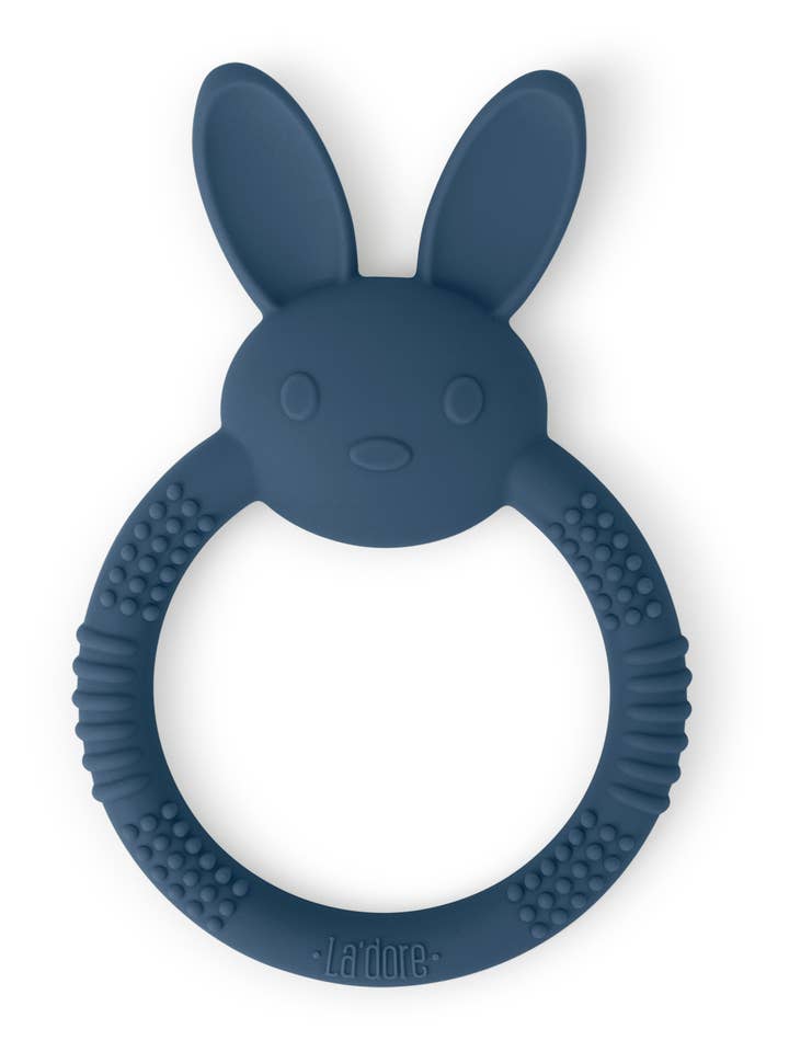 Bebe Bunny Teether - Denim for wholesale by Adora Baby Gifts