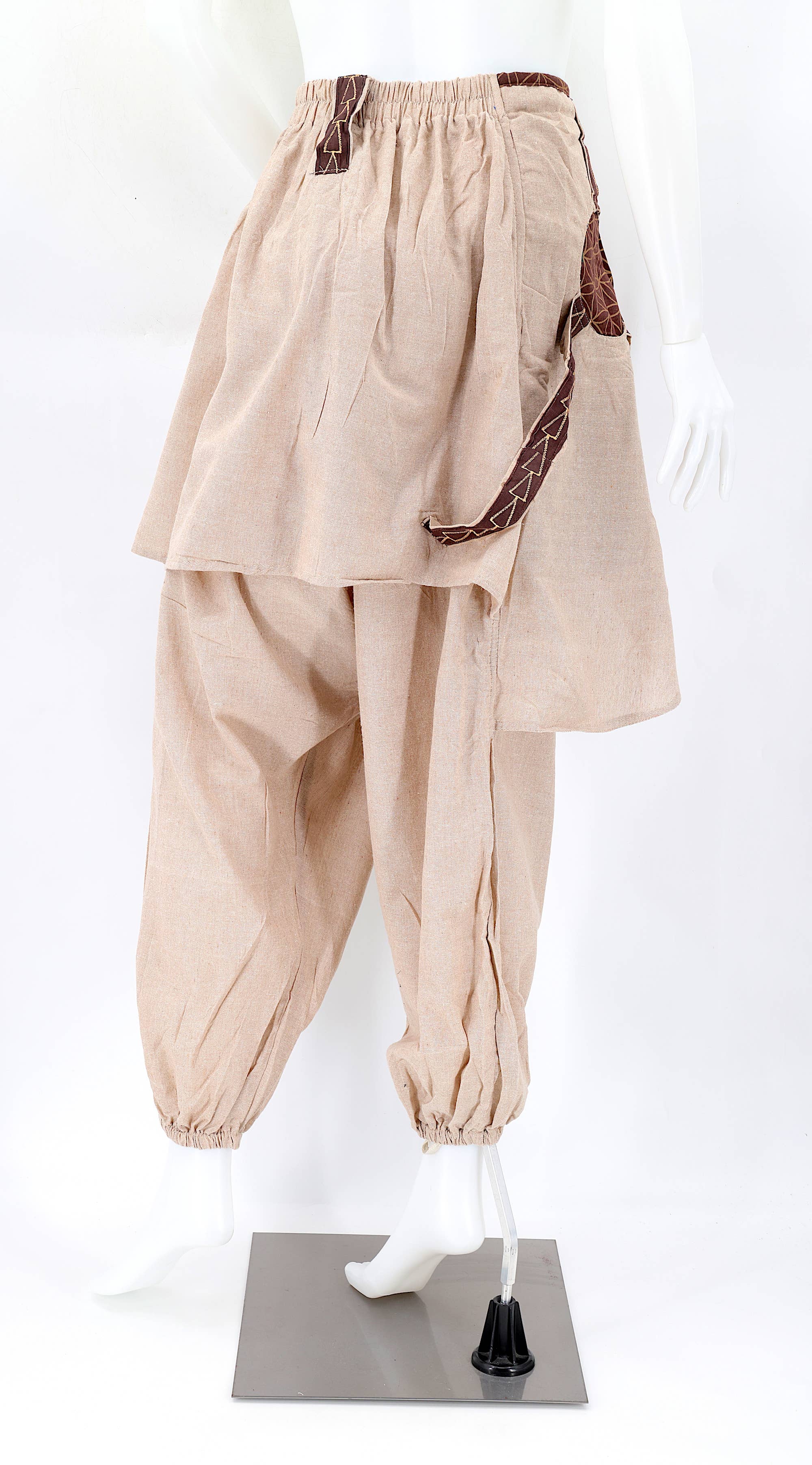 Himalaya Handmade – wholesale Byxor - Dam – Handgjorda bohemiska hippie haremsbyxor i bomull med blekt färgmönster Flower of Life14