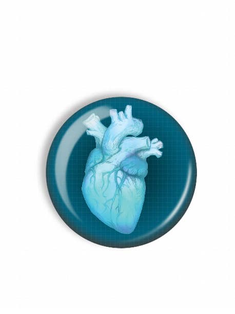 Badge Reel Topper: Blue Heart for wholesale by Snarkynurses