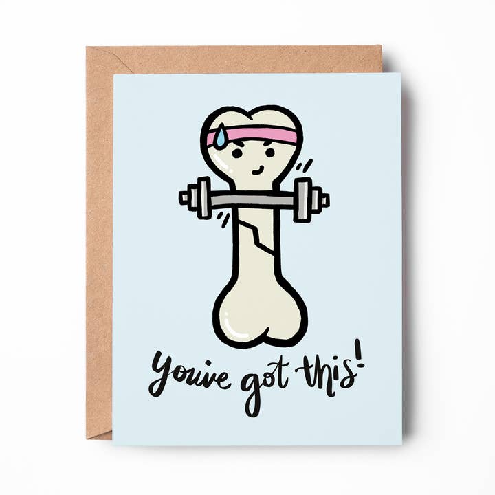 Funny Physical Therapy Bone Greeting Card for wholesale by Soapster Box