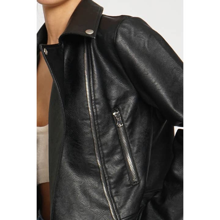 Sans Souci - Vente Veste en cuir – femme - Veste moto en PU3