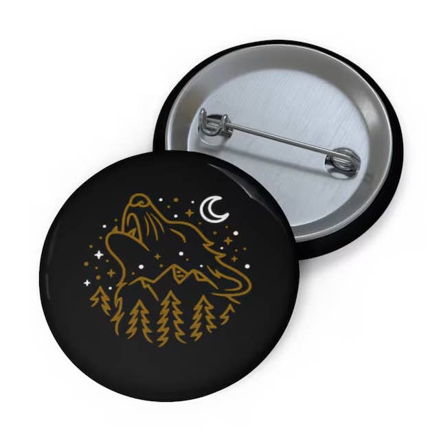 Botão de Pinback Howling Wolf por atacado de Nish Gear