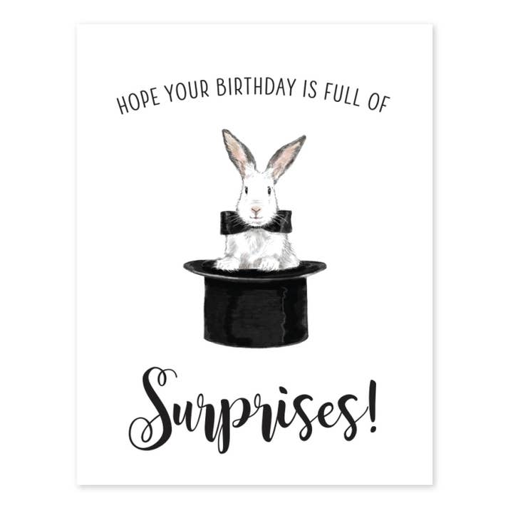 SURPRISES GREETING CARD for wholesale by Donovan Designs