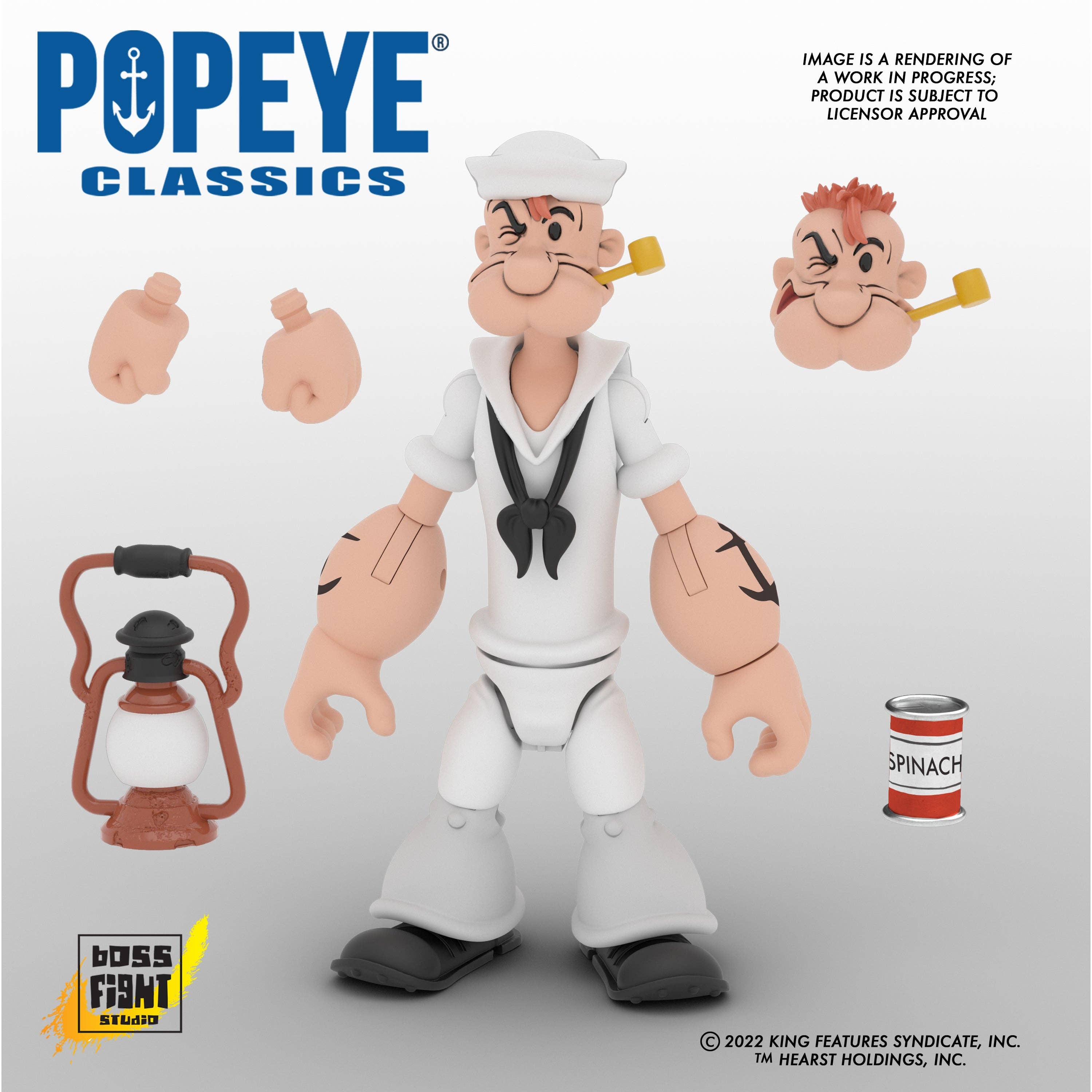 Boss Fight Studio Llc - Wholesale Figurine Toy - Kids - Popeye Classics Action Figure: Popeye White Sailor Suit2