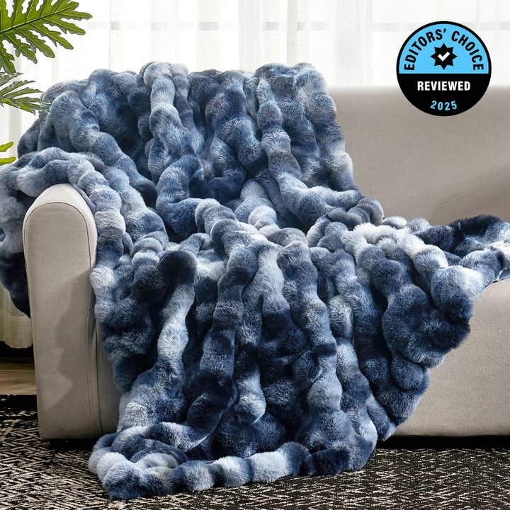 DreamValley - Wholesale Throw Blanket - CB Luxurious Faux Fur Bubble Throw Blankets, Tie-dye Color14