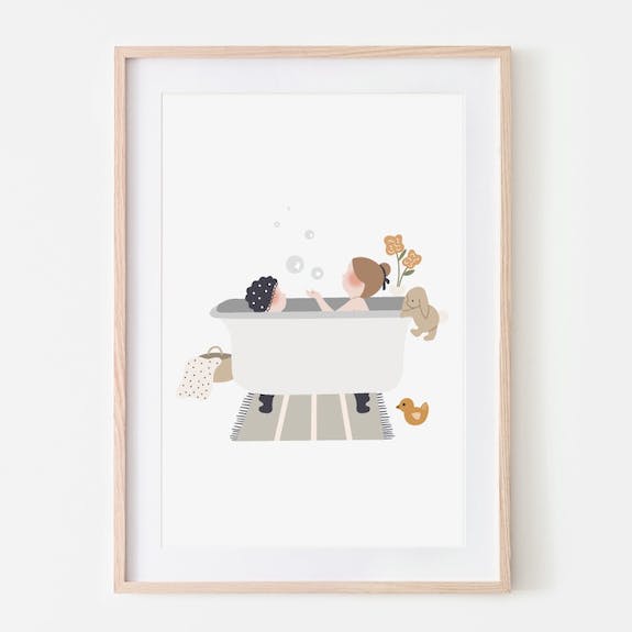 Atelier Oranger - Wholesale Postcard - Large postcard/poster - Baby Kids - Au Bain1