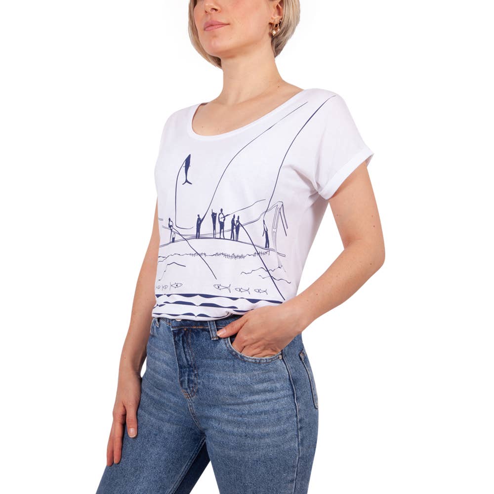 Multi Colored Biggdesign Fishers Crew Neck T-Shirt L for wholesale on Faire3