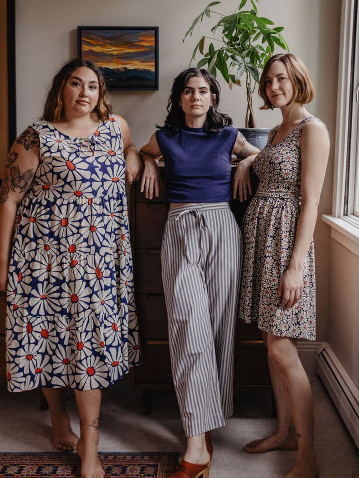 Mata Traders - Wholesale Pants - Women's - Emmy Drawstring Pant Pinstripe Blue3