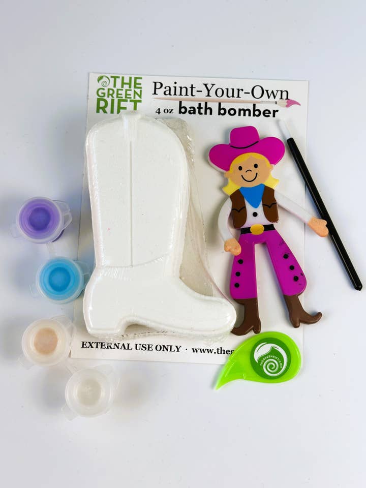 Western Boot Bath Bomb Paint-Your-Own Set for wholesale by The Green Rift