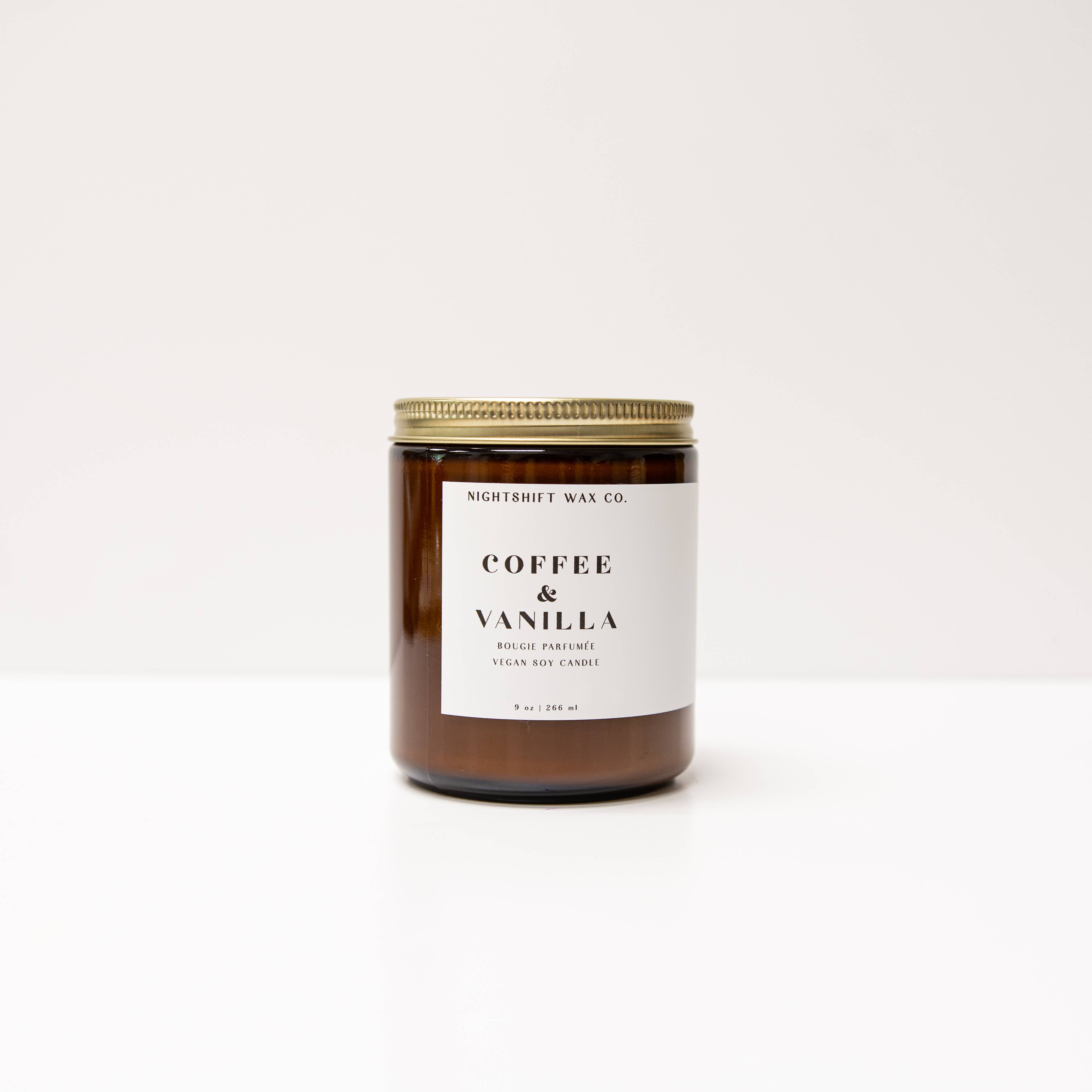 Nightshift Wax Co. – Großhandel Kerze im Glas / gefüllte Kerze – Kaffee + Vanille Soja Kerze1