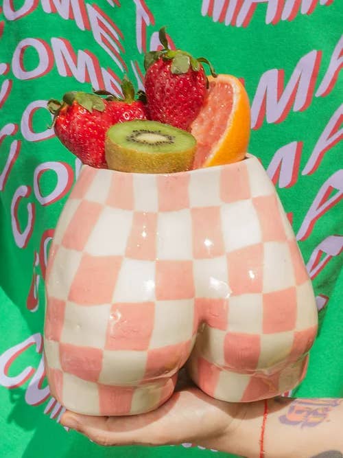 Venus vaas met geruit patroon voor wholesale door Vivas Ceramica