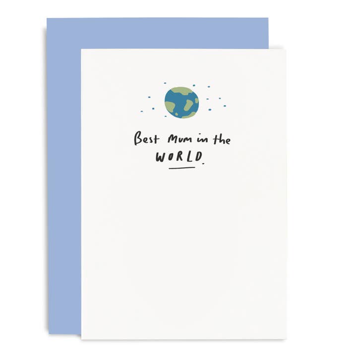 Carte de vœux World's Best Mum Globe pour la fête des mères pour la vente par Old English Company