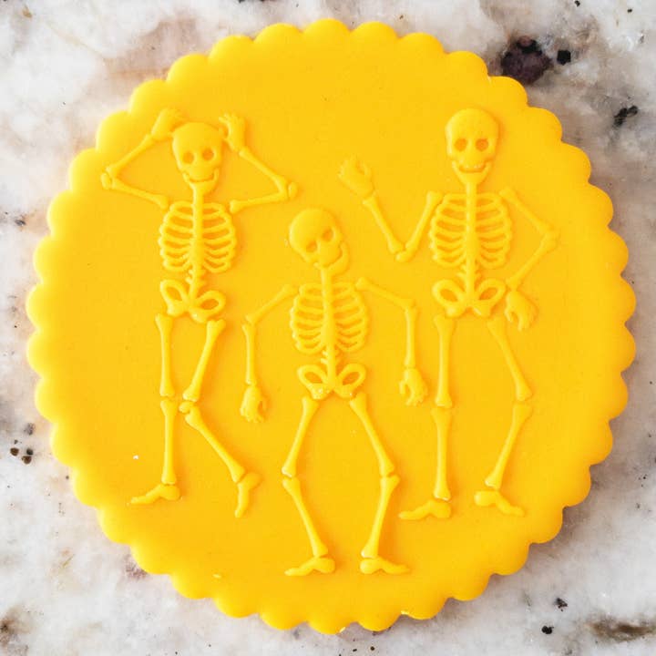 Dancing Skeletons POPup Embosser Cookie Biscuit Stamp Halloween for wholesale by Cut Bake Stamp