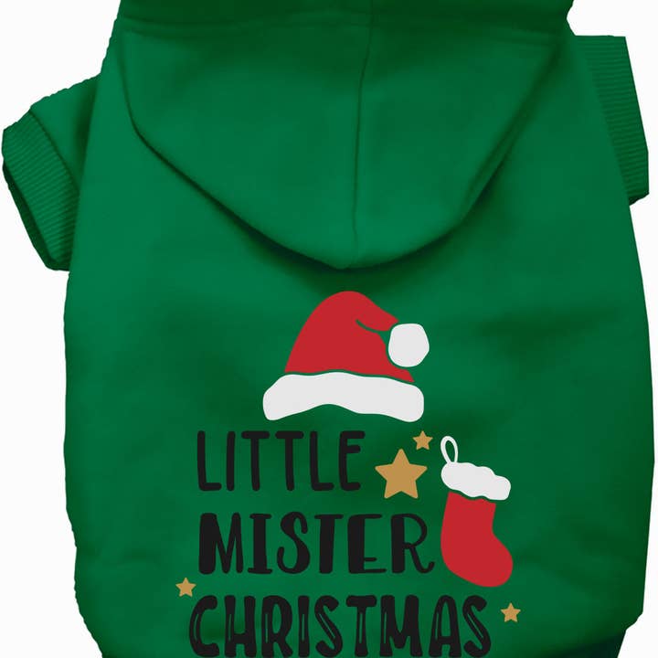 Little Mister Christmas Pet Hoodie for wholesale by As You Wish Apparel