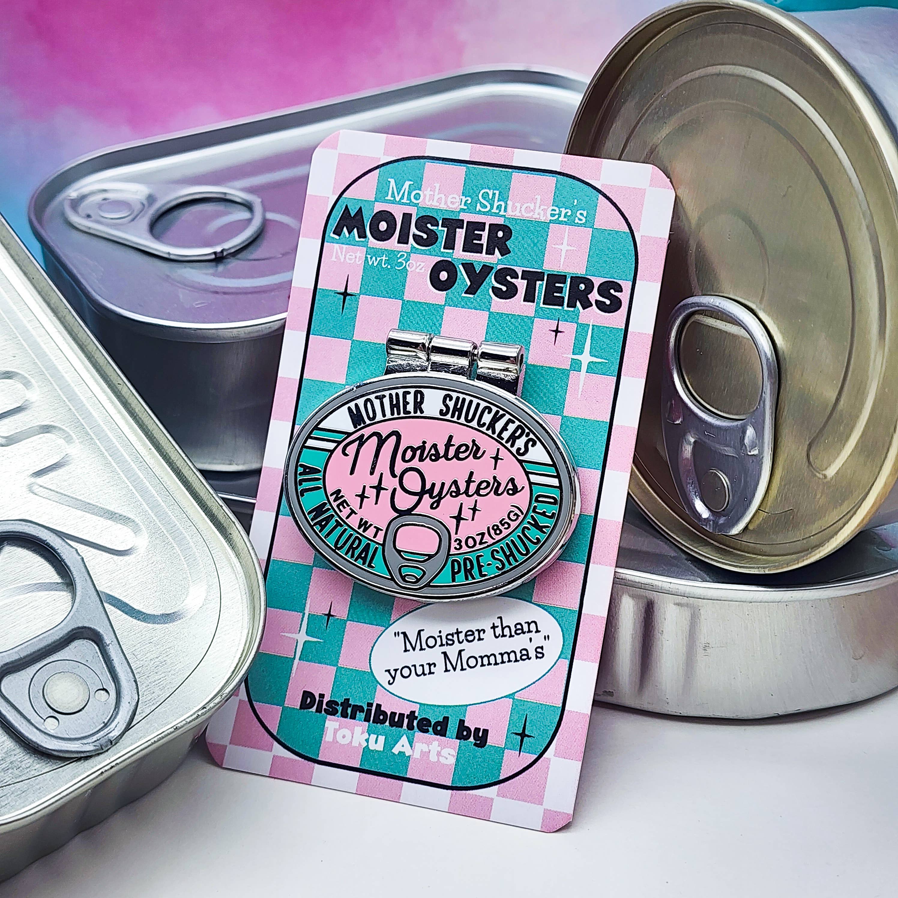 Toku Arts - Wholesale Lapel Pin/Button - Tinned Oysters Enamel Pin2