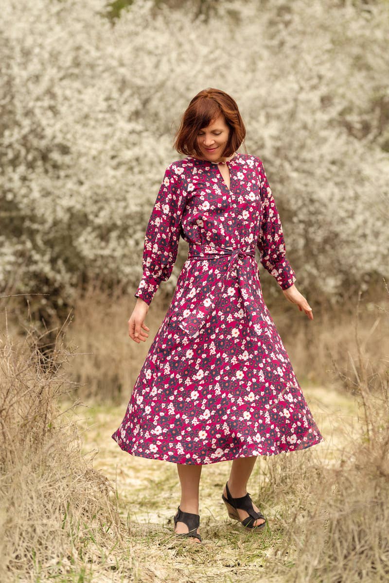 Eglantine et Zoé - Wholesale Fabric - Carlota Pink Magenta Ecovero Viscose Twill Fabric12