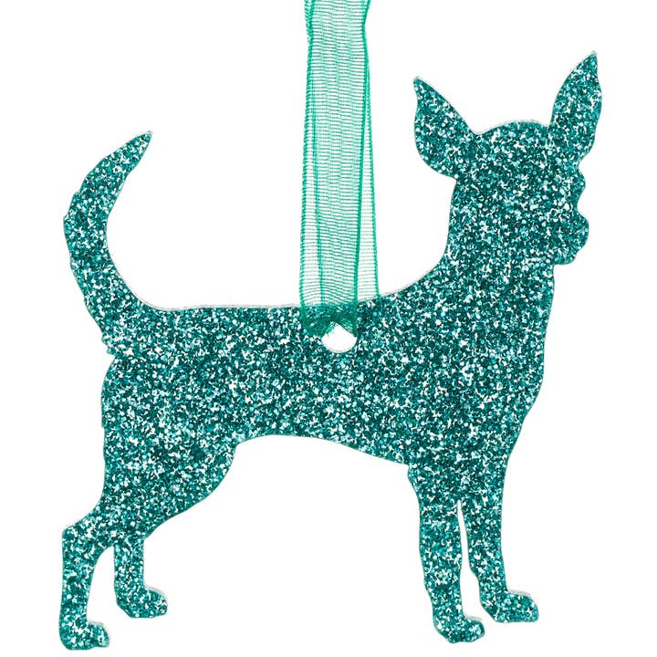 Pet Mirrors - Wholesale Christmas Decoration - Glitter Smooth Haired Chihuahua Christmas Decoration0