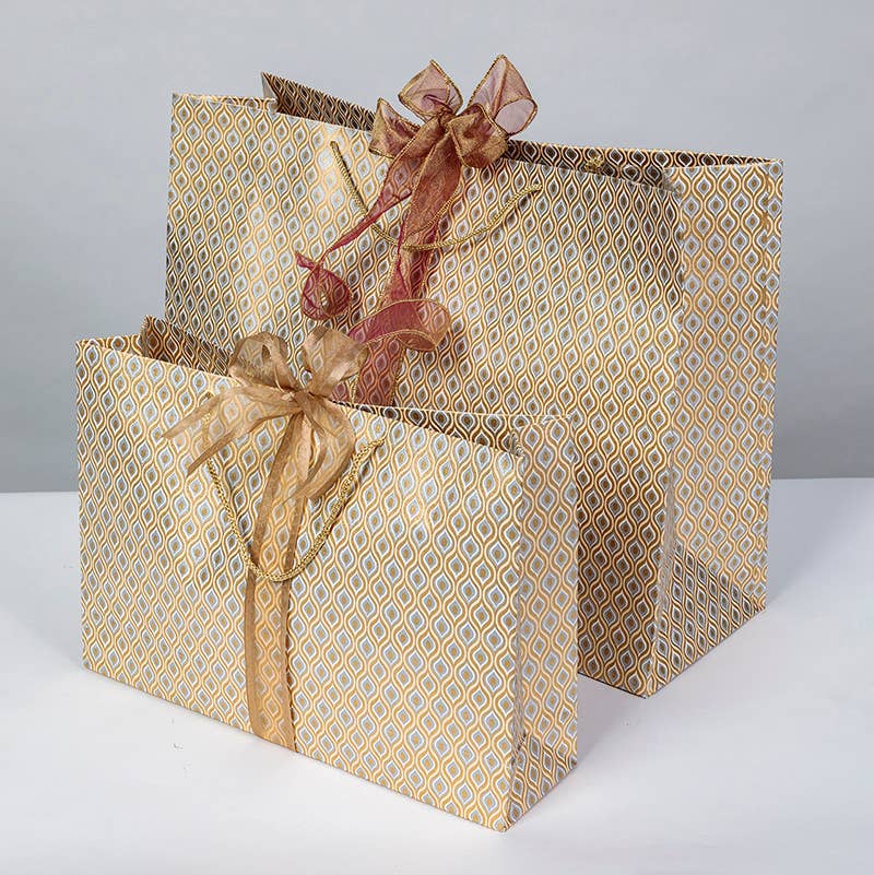 Globe Enterprise - Wholesale Gift Bag - Cream Gold Lotus Eyes Handmade Gift Bags -Eco-Friendly4