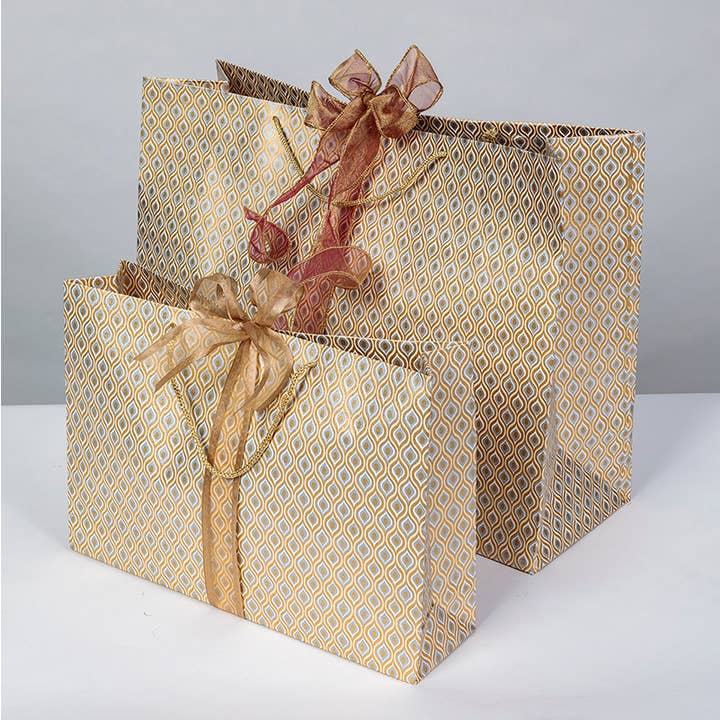 Globe Enterprise - Wholesale Gift Bag - Cream Gold Lotus Eyes Handmade Gift Bags -Eco-Friendly4