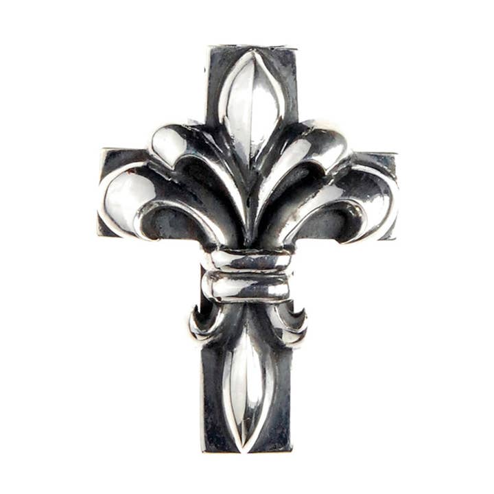 Pendentif en argent Lily On Cross M Hole pour la vente par ElfCraft