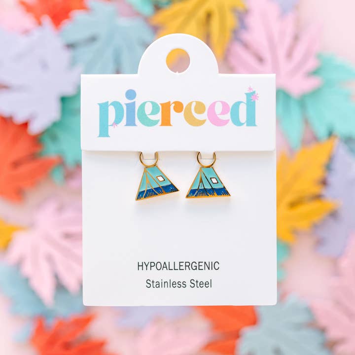 Pierced Co - Wholesale Huggie Earrings - Tent Charms2