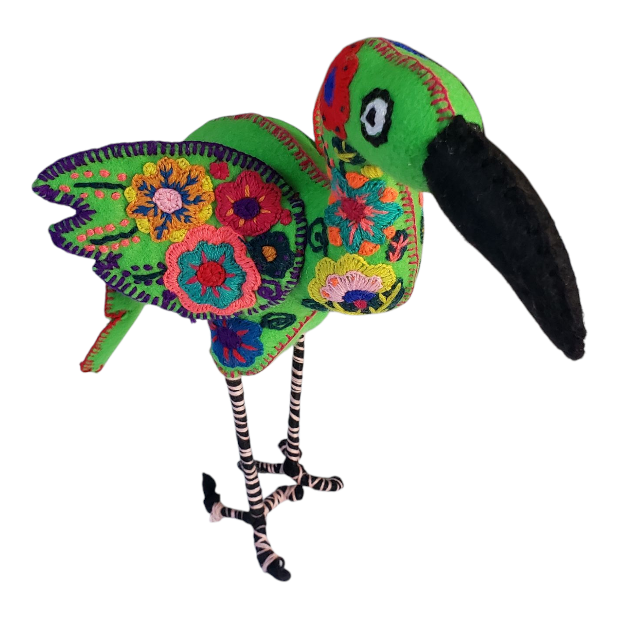 The Little Pueblo - Wholesale Decorative Figurine - Flamingo Animalito from Chiapas Mexico0