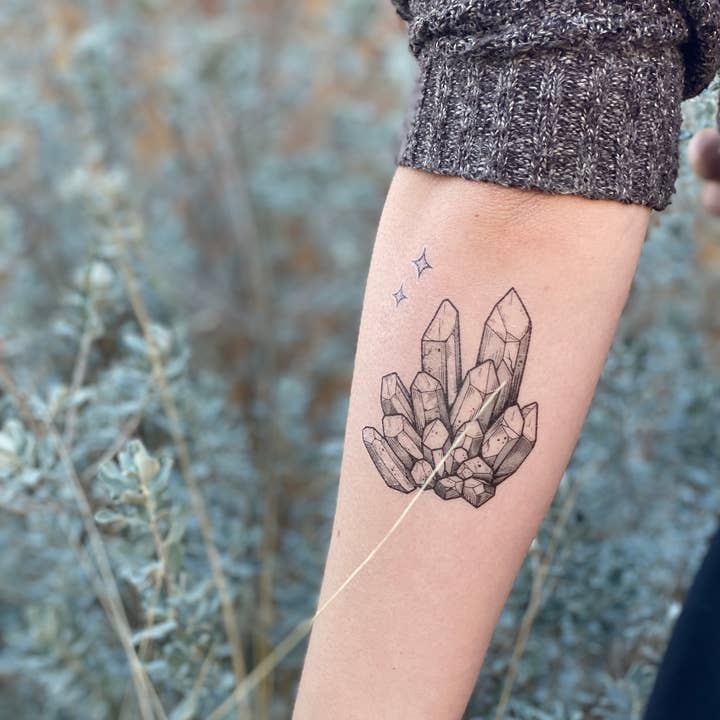 NatureTats - Wholesale Temporary Tattoo - Crystal Quartz Temporary Tattoo