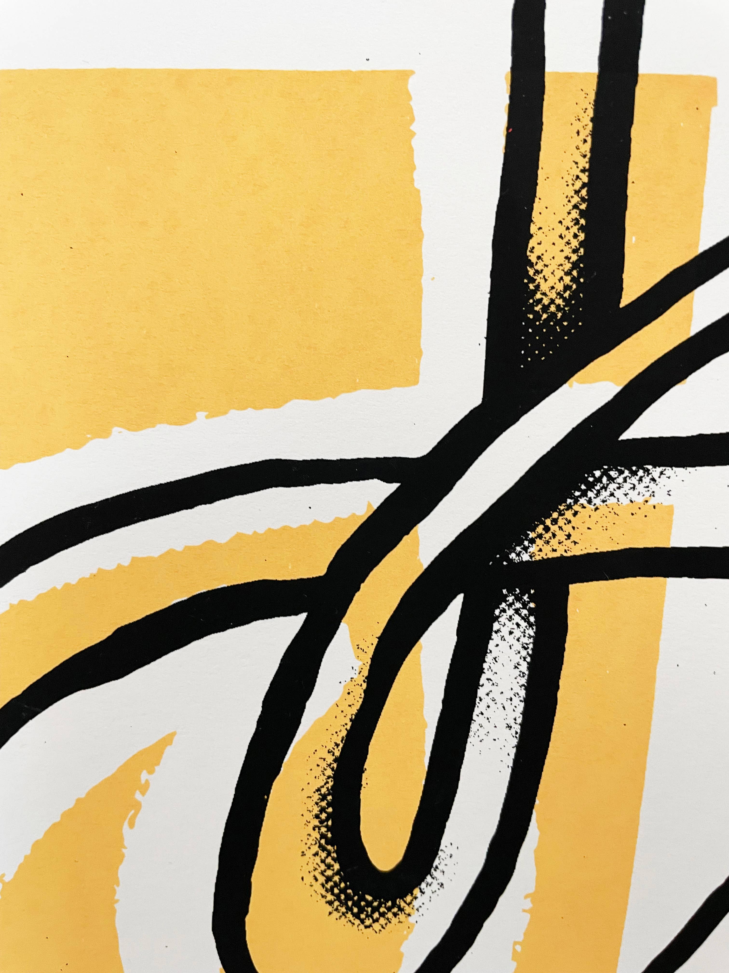 Ginger & Lime Print Shop - Wholesale Art Print - Off Set Yellow Tangle Screen Print2