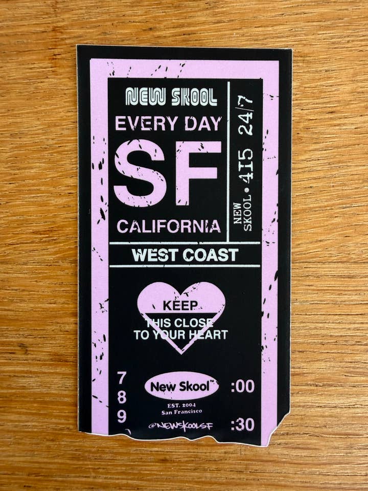 Pegatina de transferencia negra y lavanda para venta al por mayor de New Skool