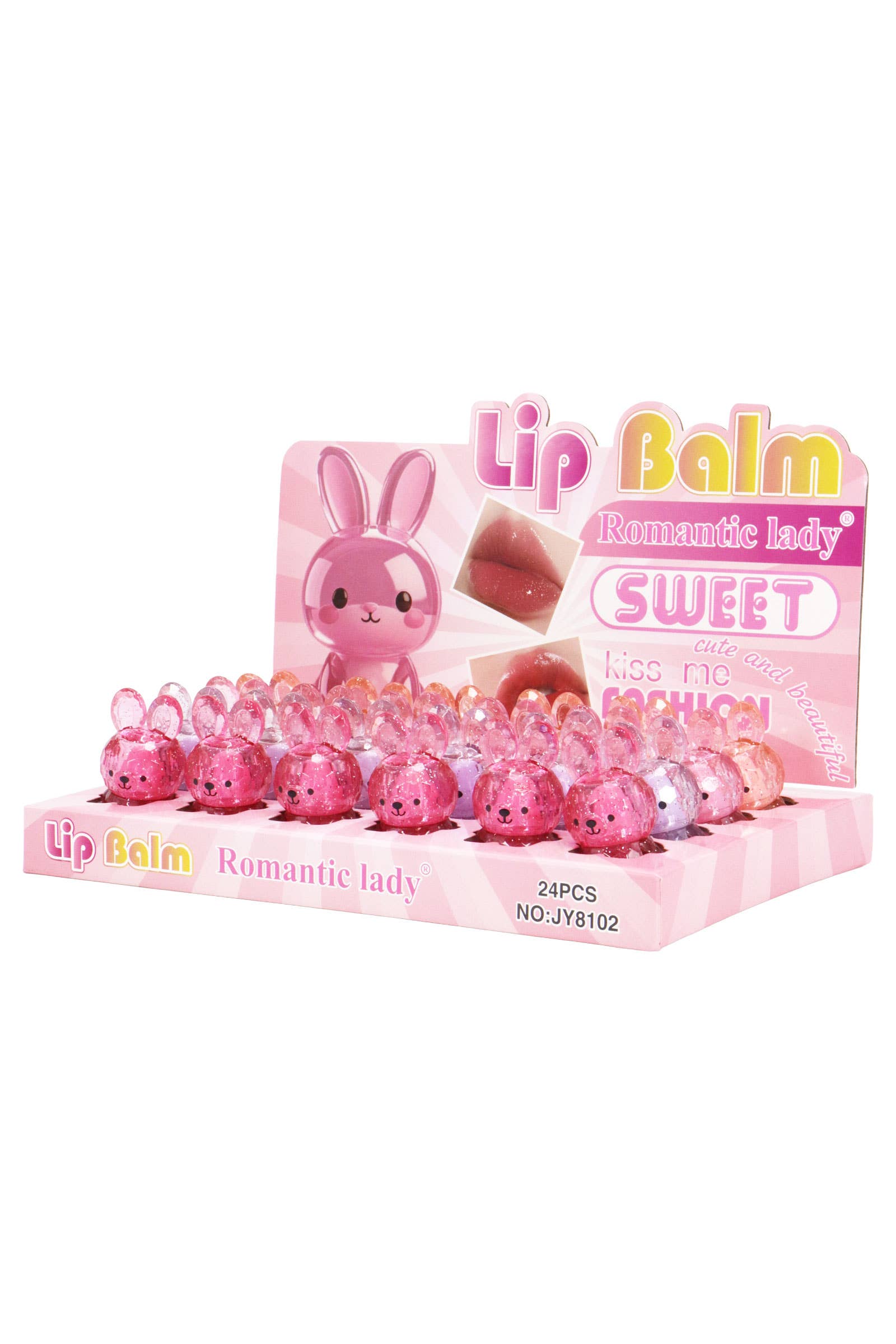 ASSORTITI Balsamo Labbra Prisma Glitter Coniglio - 24 Pezzi in vendita all'ingrosso su Faire1