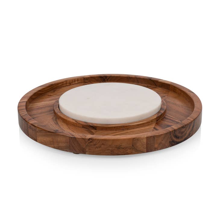 Isla Serving Platter with Marble Cheeseboard Insert for wholesale by Picnic Time Family of Brands