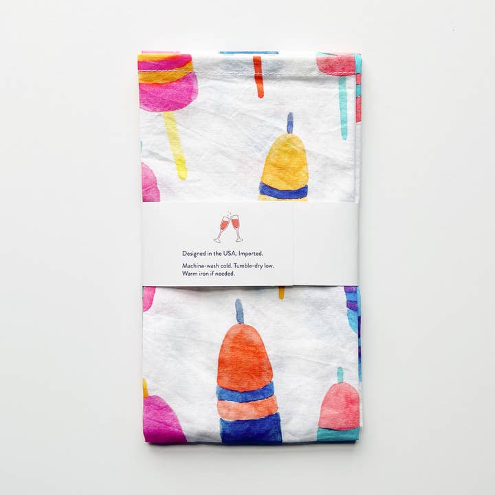 Gert & Co - Wholesale Tea Towel - Colorful Buoys Kitchen Towel | Lobster Buoy Tea Towel5