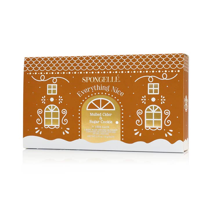 Spongellé - Wholesale Bath Pouf/Sponge - Everything Nice Gingerbread Holiday Gift Set Christmas Gift
