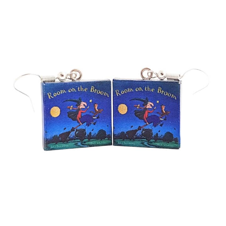 Boucles d'oreilles Room on the Broom book pour la vente par Cheeky Little Monkeys Jewellery