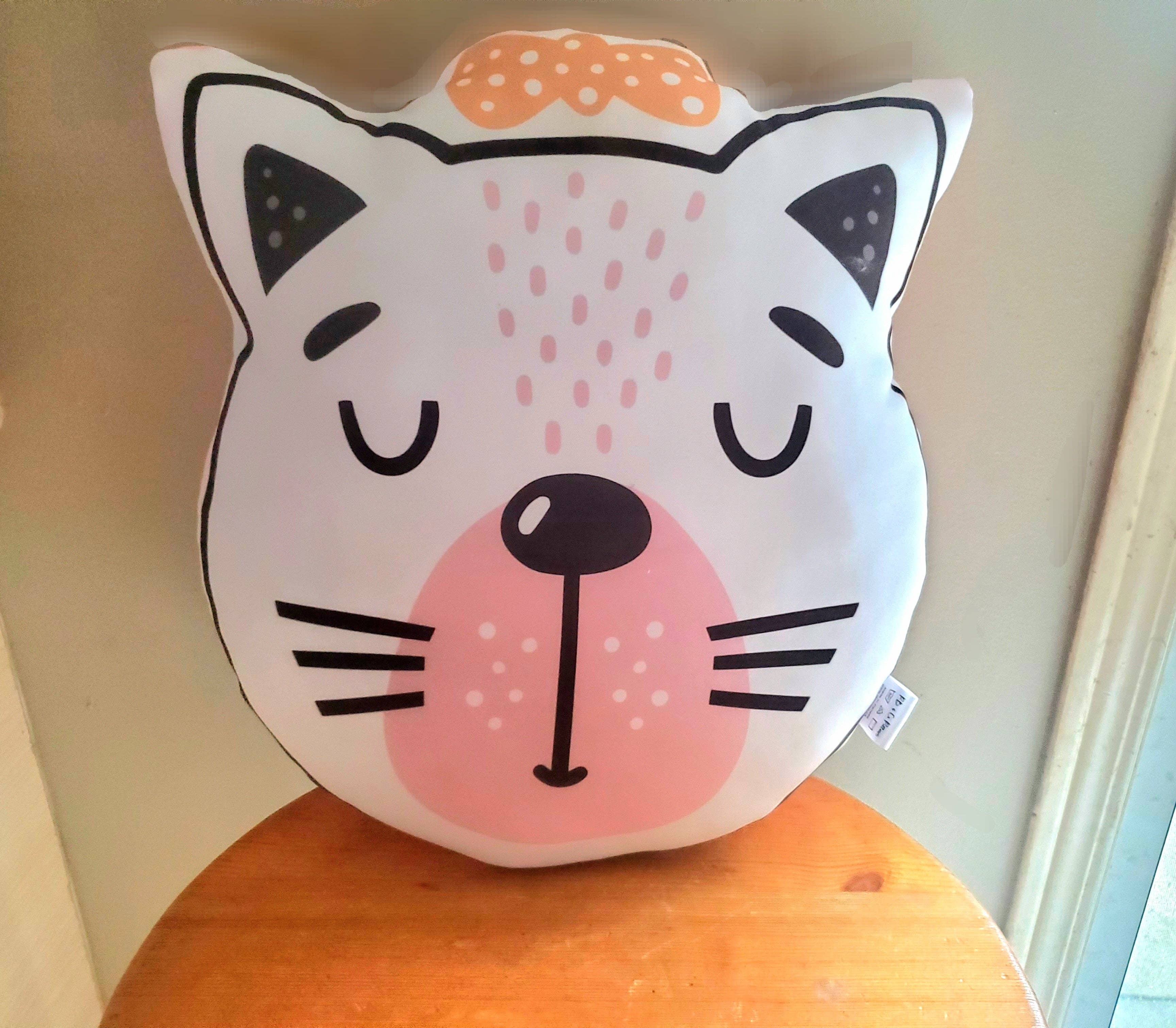 RB & Co. Pillows and Home – Großhandel Zierkissen – Katzen-Wurfkissen, Kinder Dekokissen, neutrales minimalistisches Kinderzimmer-Dekor, Tier-Baby-Raum-Dekoration,1